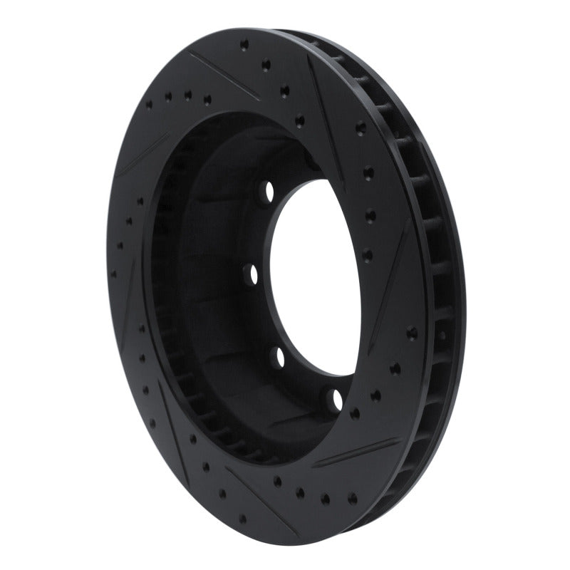 R1 Concepts R1 80-94 Ford F-250 4WD (Excl Super Duty) Front Left Drilled & Slotted Black Brake Rotor