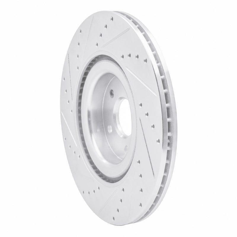 R1 Concepts R1 16-18 Ford Focus Front Right Drilled & Slotted Silver Brake Rotor