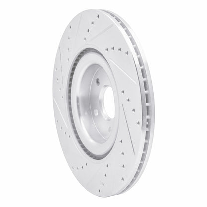 R1 Concepts R1 16-18 Ford Focus Front Right Drilled & Slotted Silver Brake Rotor