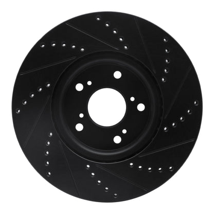 R1 Concepts R1 04-08 Acura TL Front Left Drilled & Slotted Black Brake Rotor