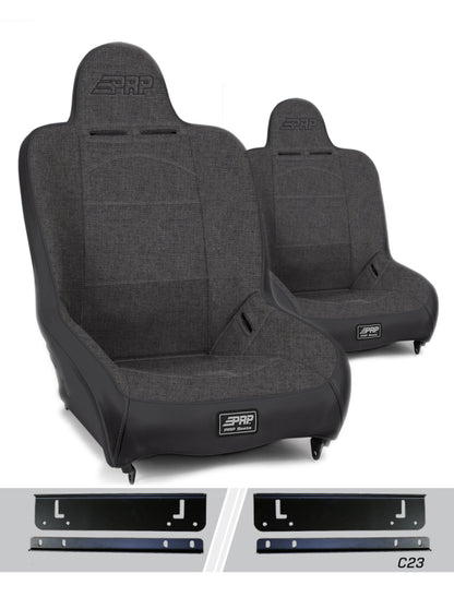 PRP Seats PRP 97-02 Jeep Wrangler TJ Premier High Back Suspension Seats Kit (Pair) - Gray
