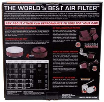 K&N Engineering K&N 14in Red Custom Air Cleaner Assembly - 5.125in ID x 14in OD x 3.75in H x 1.25in Drop Base