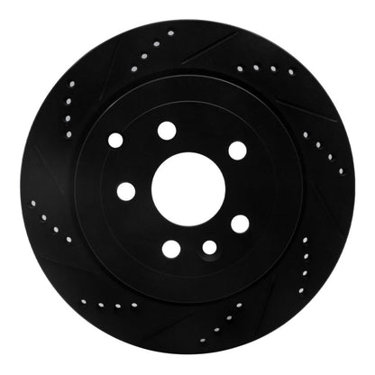 R1 Concepts R1 08-12 Land Rover LR2 Rear Left Drilled & Slotted Black Brake Rotor