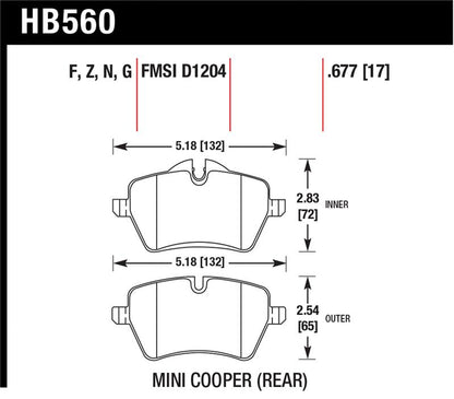 Hawk Performance Hawk 06-15 Mini Cooper DTC-60 Race Front Brake Pads