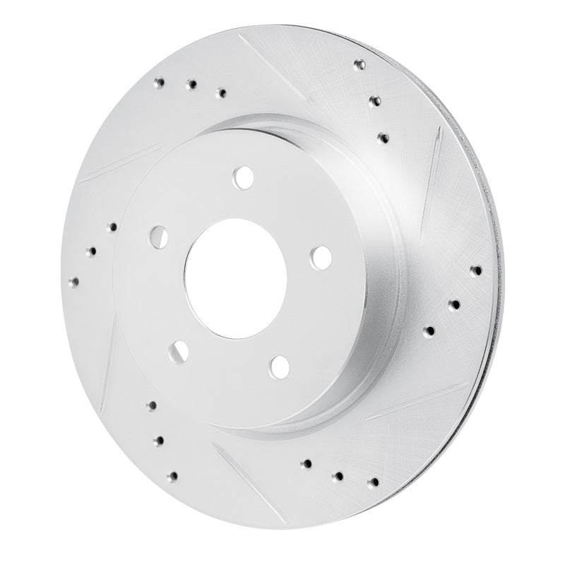 R1 Concepts R1 17-25 Nissan Qashqai (Canada) Rear Right Drilled & Slotted Silver Brake Rotor