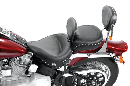 Mustang Motorcycle Mustang 00-17 Harley Softail w/Square Dash Tank Bib w/Studs - Black