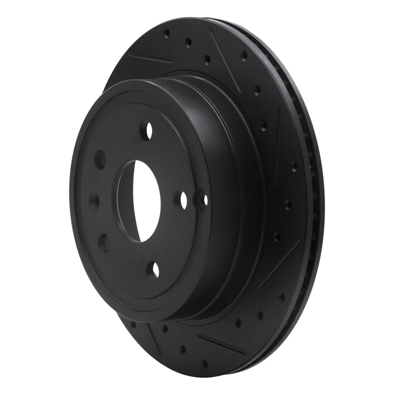 R1 Concepts R1 10-17 Chevrolet Equinox Rear Right Drilled & Slotted Black Brake Rotor