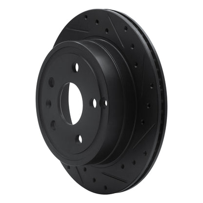 R1 Concepts R1 10-17 Chevrolet Equinox Rear Right Drilled & Slotted Black Brake Rotor