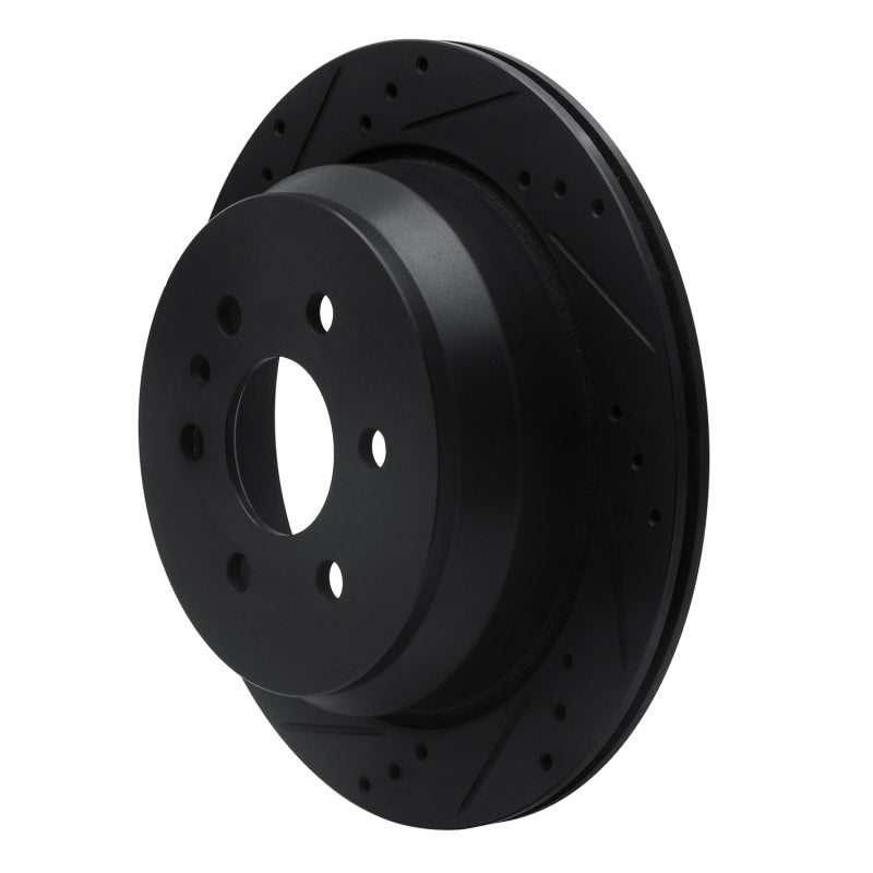 R1 Concepts R1 15-20 Chevrolet Colorado Rear Left Drilled & Slotted Black Brake Rotor