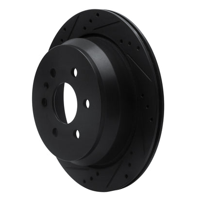 R1 Concepts R1 15-20 Chevrolet Colorado Rear Left Drilled & Slotted Black Brake Rotor