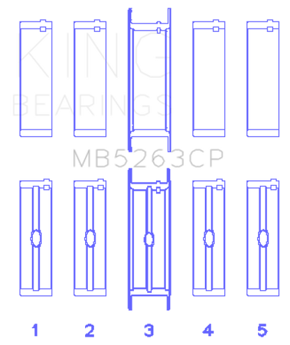 King Engine Bearings 00-03 Ford F-650/F-750 T444E (Size STD) Crankshaft Main Bearing Set