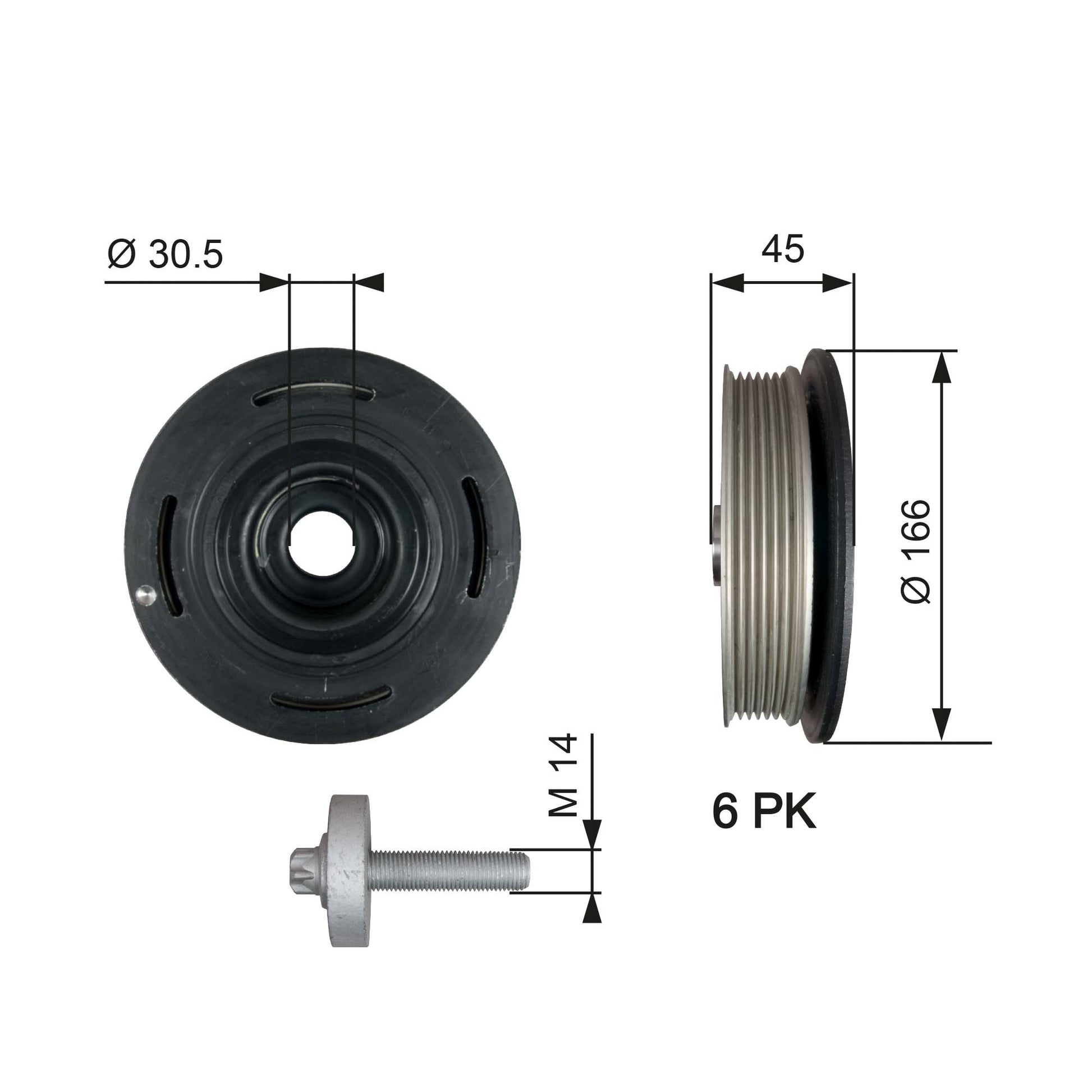GATES GATTVD1041A Crankshaft Belt Pulley