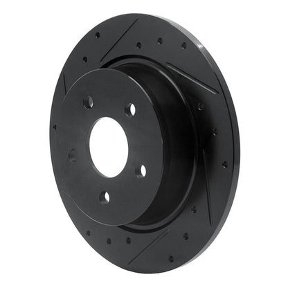 R1 Concepts R1 00-06 Rover 75 (Mexico) Rear Left Drilled & Slotted Black Brake Rotor