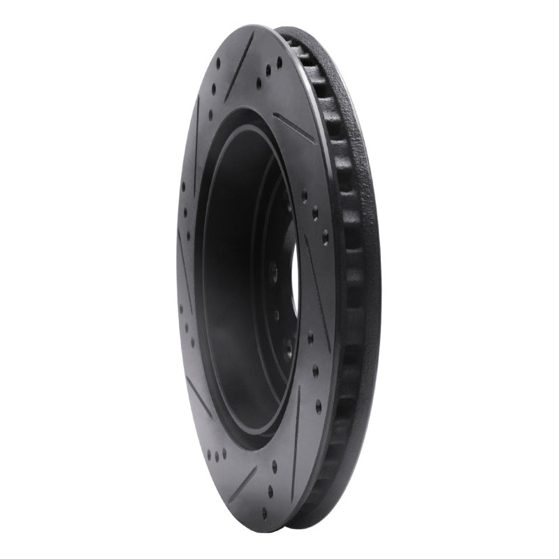 R1 Concepts R1 04-09 Cadillac SRX Rear Right Drilled & Slotted Black Brake Rotor