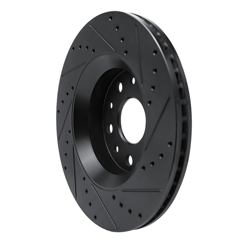 R1 Concepts R1 18-25 Jeep Gladiator Front Left Drilled & Slotted Black Brake Rotor