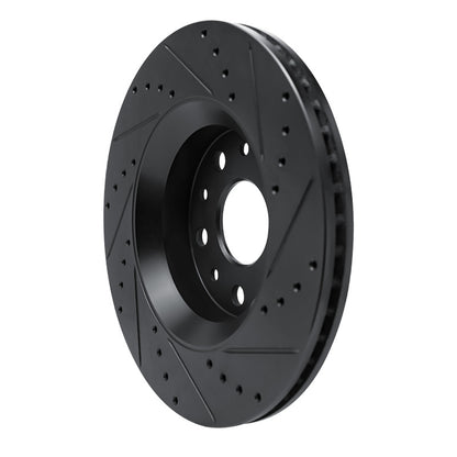 R1 Concepts R1 18-25 Jeep Gladiator Front Left Drilled & Slotted Black Brake Rotor