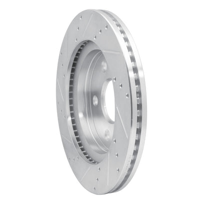 R1 Concepts R1 08-12 Jeep J8 Front Right Drilled & Slotted Silver Brake Rotor