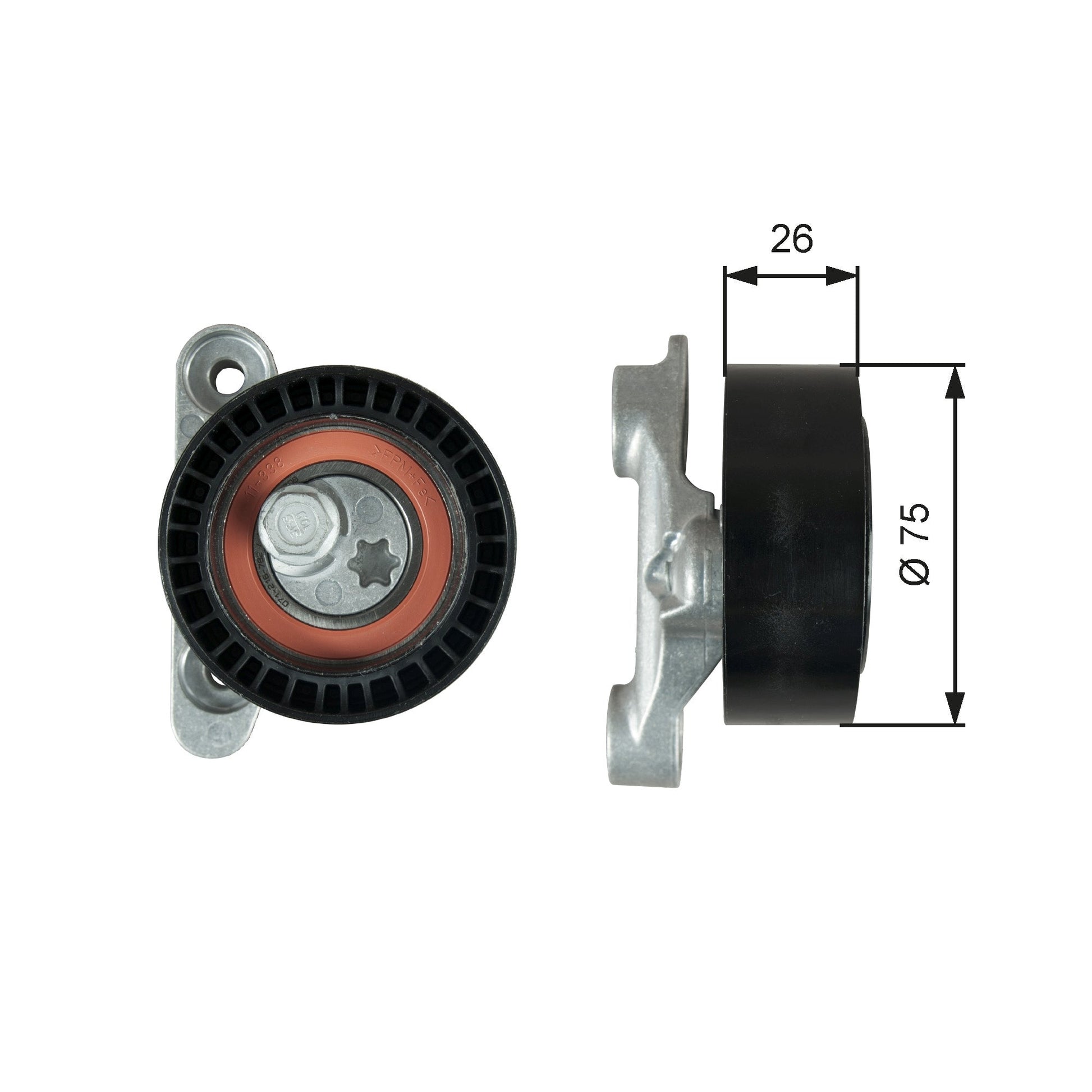 GATES GATT39345 V-Ribbed Belt Tensioner Pulley