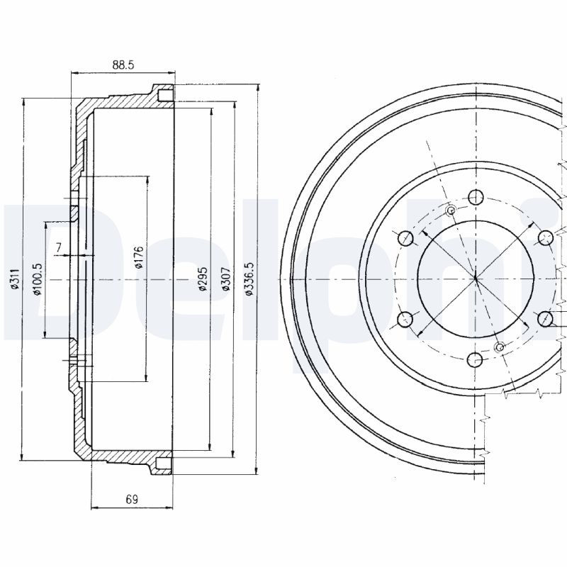 DELPHI BF461 Brake Drum