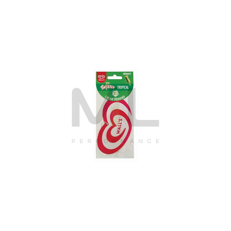 AirPure Walls 3D Paper Love Heart Car Air Freshener - Twister Tropical