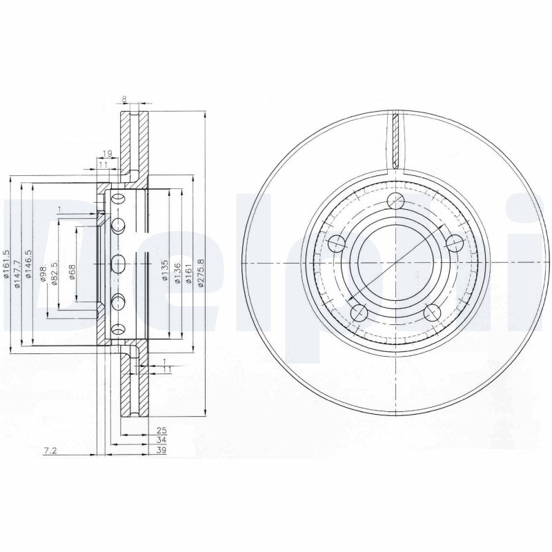 DELPHI BG2518 Brake Disc .