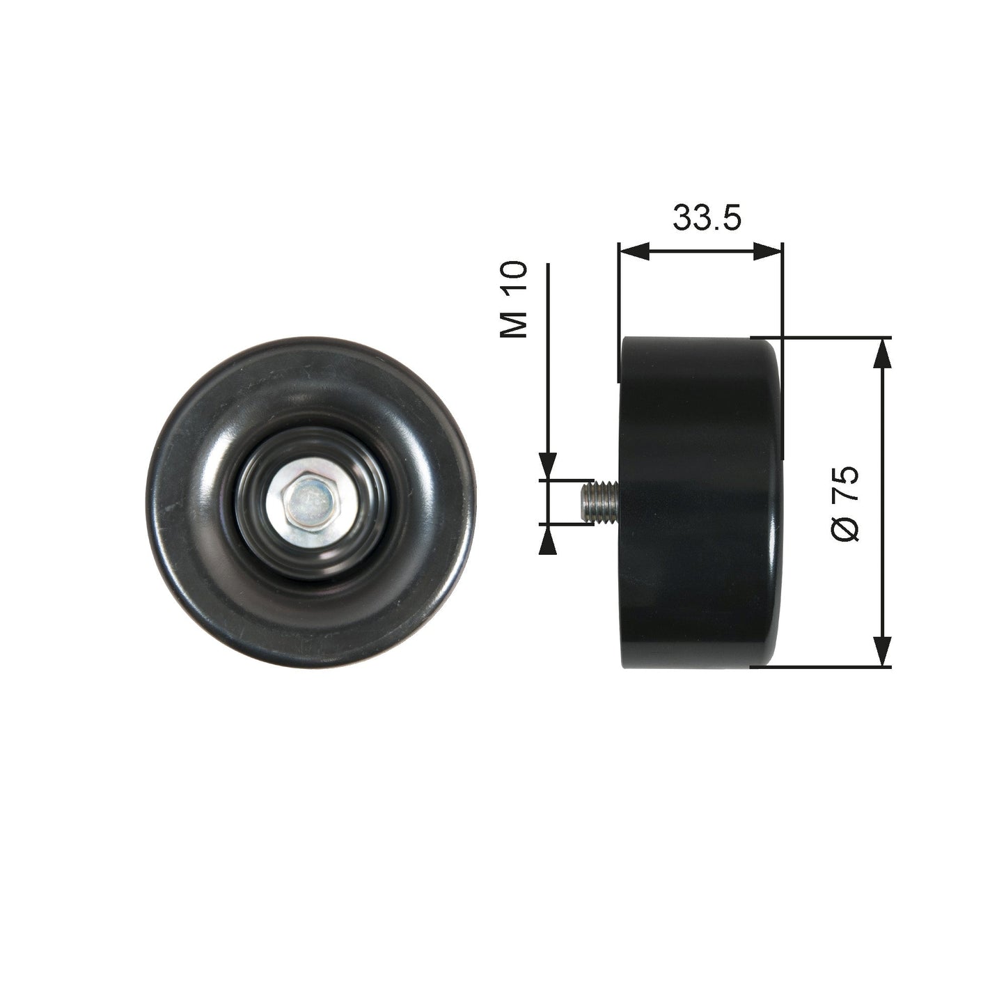 GATES GATT36356 V-Ribbed Belt Deflection/Guide Pulley