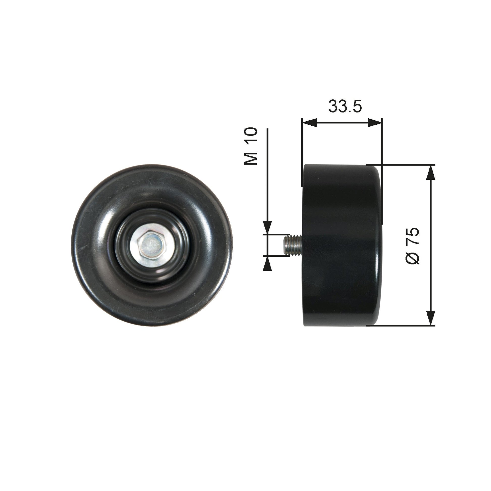 GATES GATT36356 V-Ribbed Belt Deflection/Guide Pulley