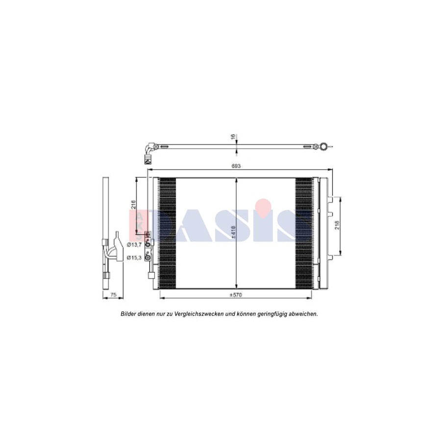 AKS Dasis 052024N Air Conditioning Condenser for BMW X3 (F25)
