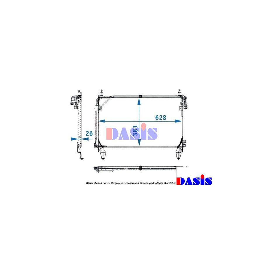 AKS Dasis 121910N Air Conditioning Condenser Suitable for Mercedes-Benz S-Class Saloon (W126)