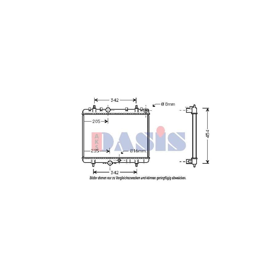 AKS Dasis 160013N Engine Radiator for Peugeot 307