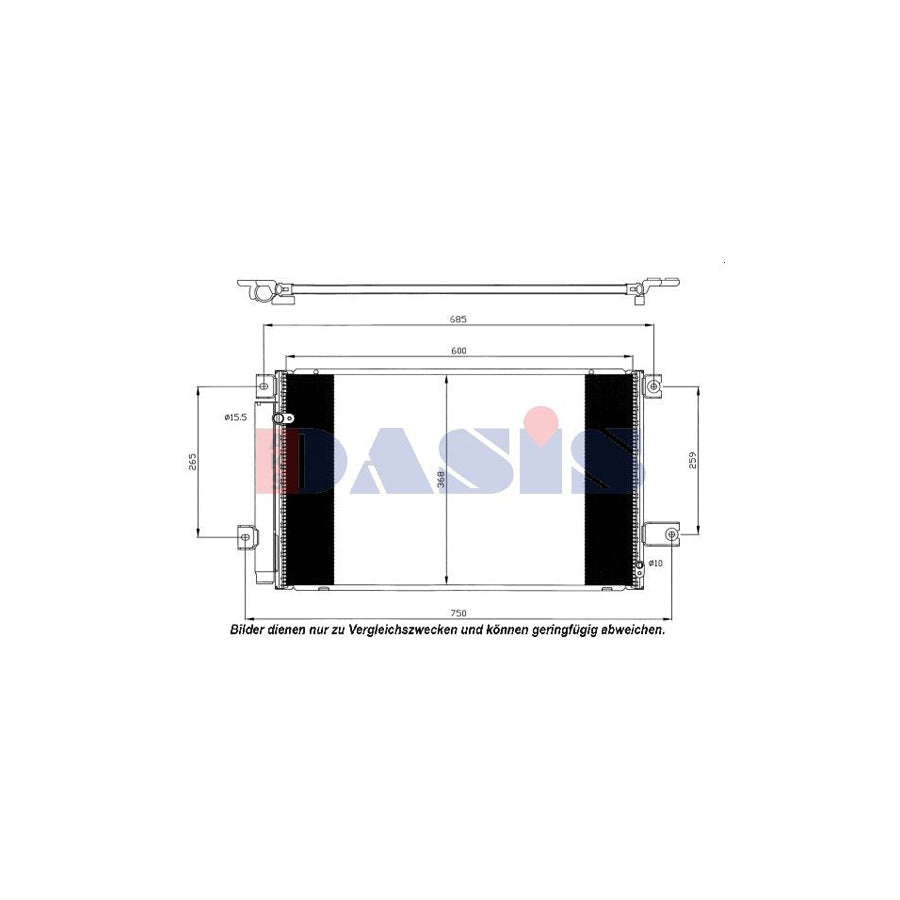 AKS Dasis 212058N Air Conditioning Condenser for Toyota Avensis