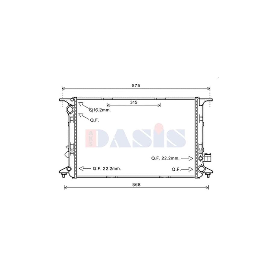 AKS Dasis 480088N Engine Radiator for Audi A8 D4 (4H2, 4H8, 4Hc, 4Hl)