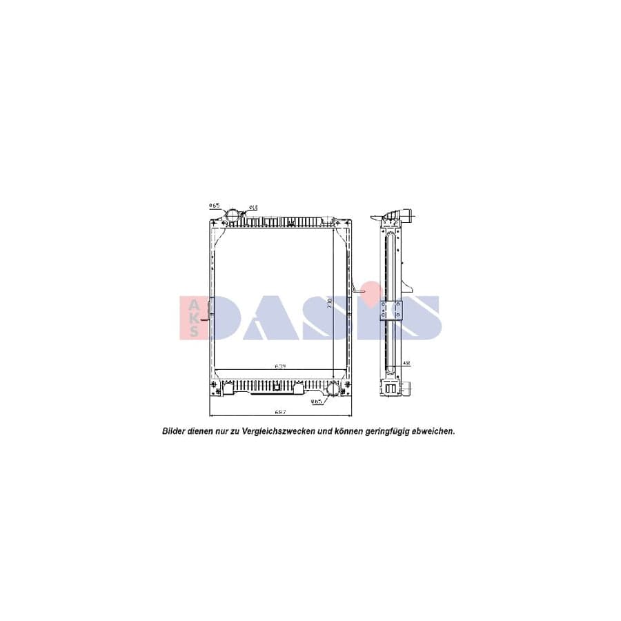 AKS Dasis 572616N Engine Radiator for Piaggio Porter