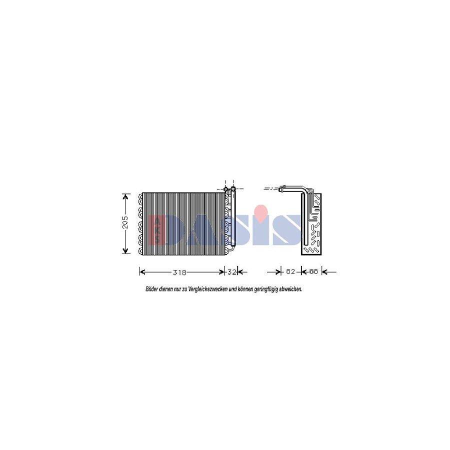 AKS Dasis 821840N Air Conditioning Evaporator for Peugeot 405
