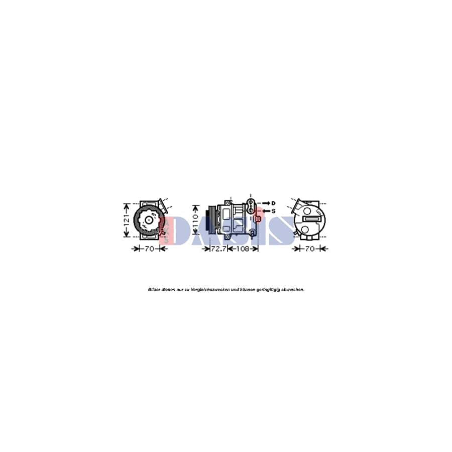 AKS Dasis 851555N Compressor, Air Conditioning for Opel Corsa D Hatchback (S07)