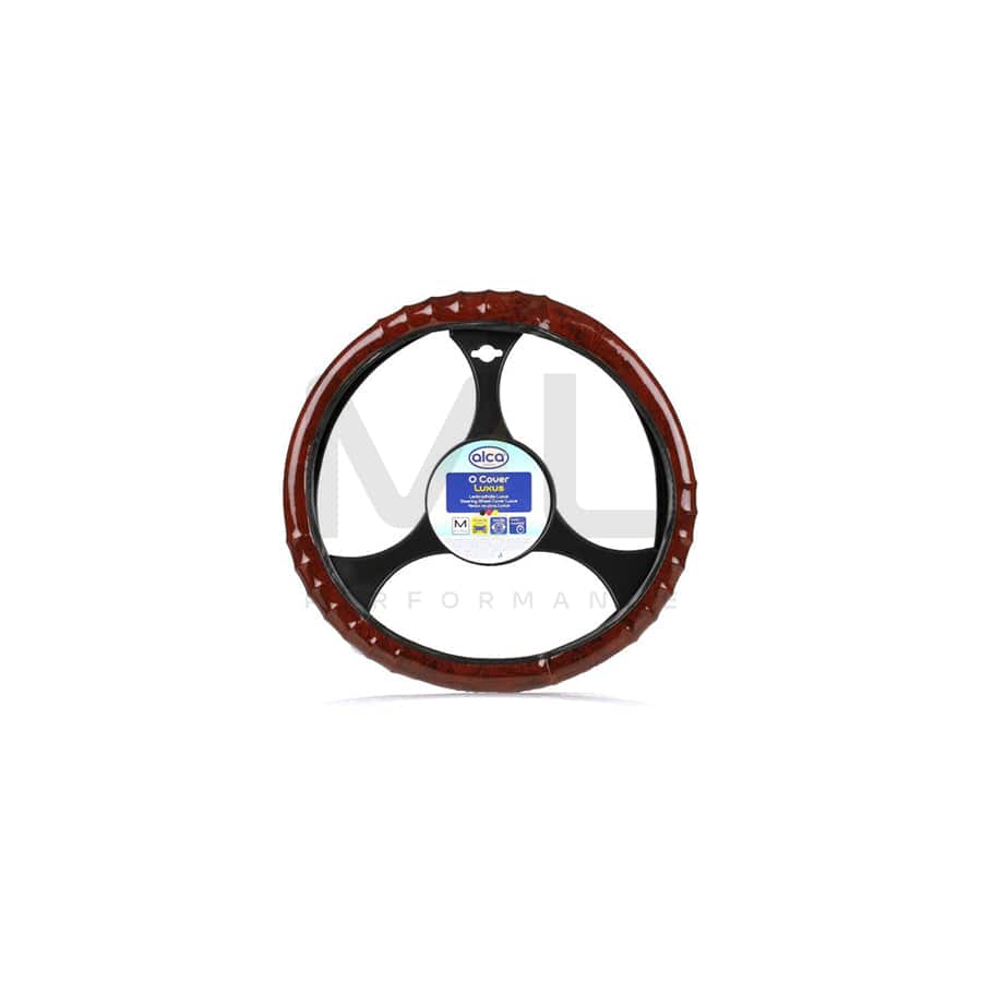 ALCA Luxus 594000 Steering wheel cover Black, Ø: 37-39cm, PVC, wood effect