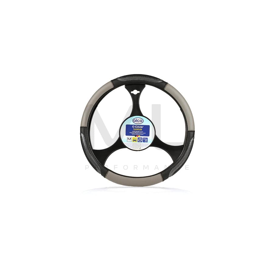 ALCA Luxus 599000 Steering wheel cover Black, Grey, Ø: 37-39cm, PVC