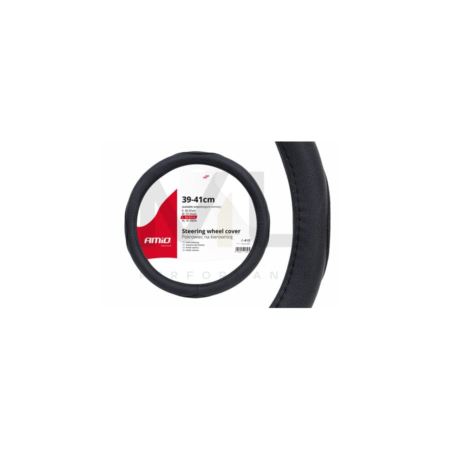 AMiO SWC-09 01366 Steering wheel cover Black, Ø: 39-41cm, PVC
