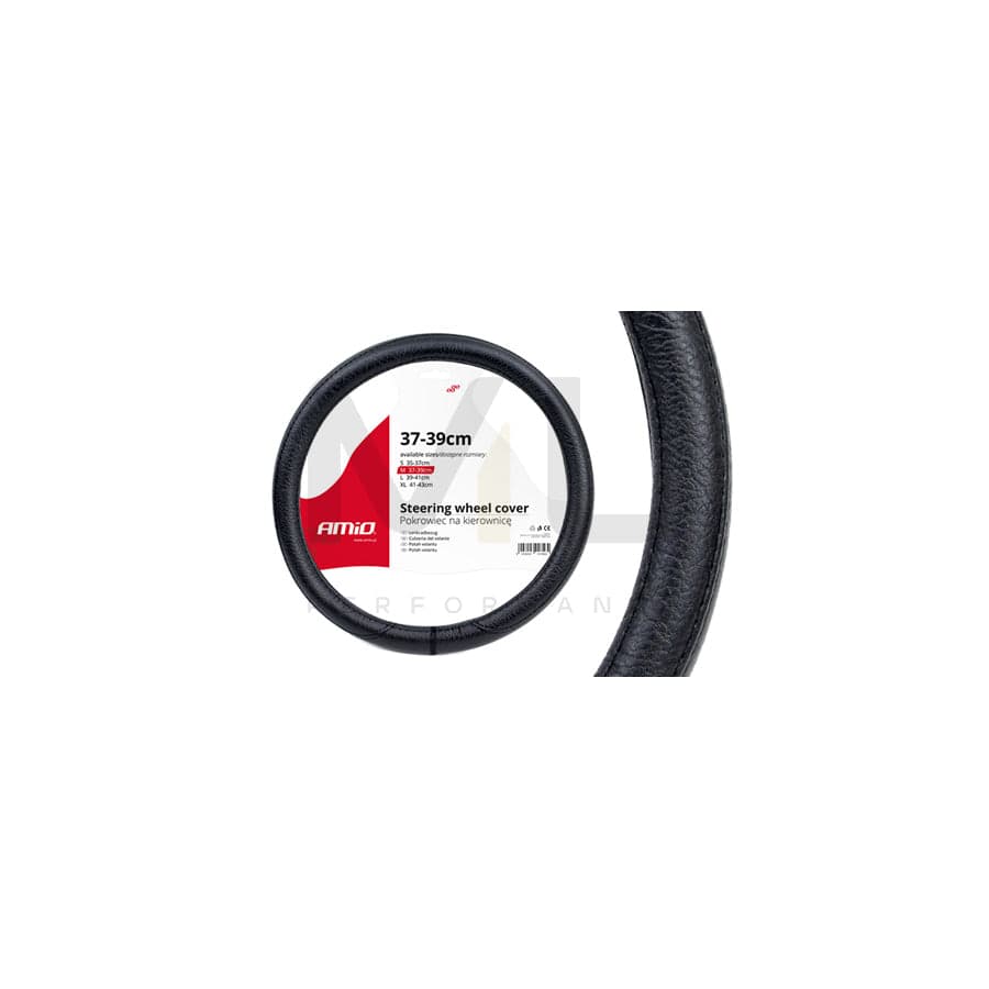 AMiO SWC-16 01382 Steering wheel cover Black, Ø: 37-39cm, Leather