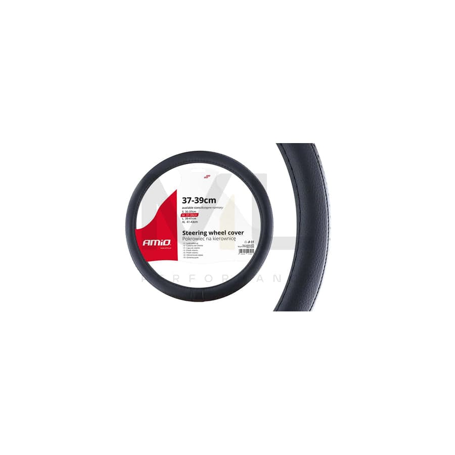 AMiO SWC-27-M 02564 Steering wheel cover Black, Ø: 37-39cm, Leather