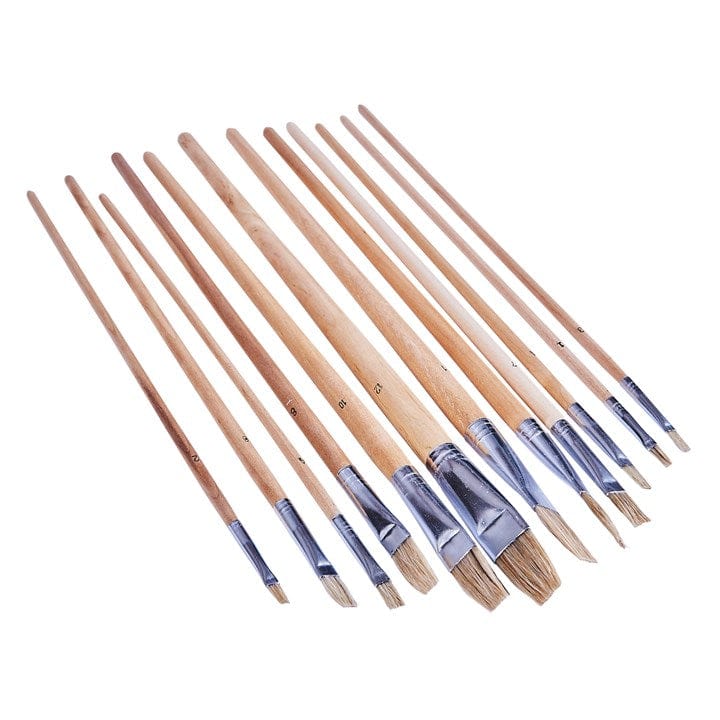Amtech 12pcs. Flat Tip Art Brush Set - XL