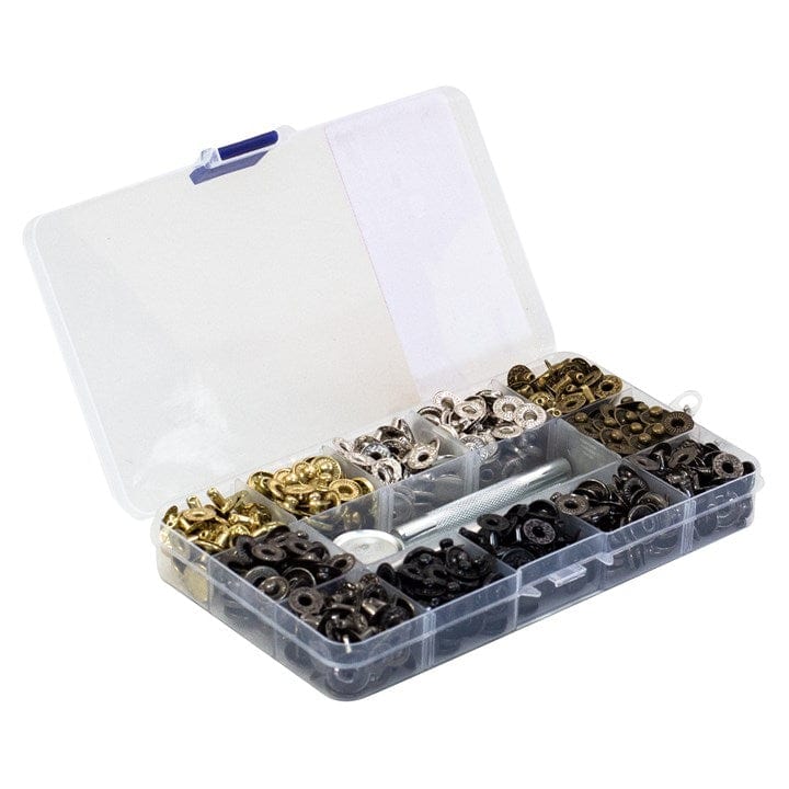 Amtech 150pcs Metal Press Stud Fastener Kit
