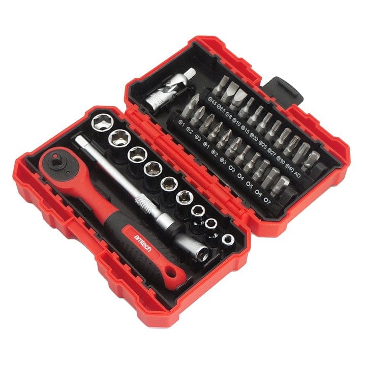 Amtech 35 Piece 1/4" Drive Metric Socket Set