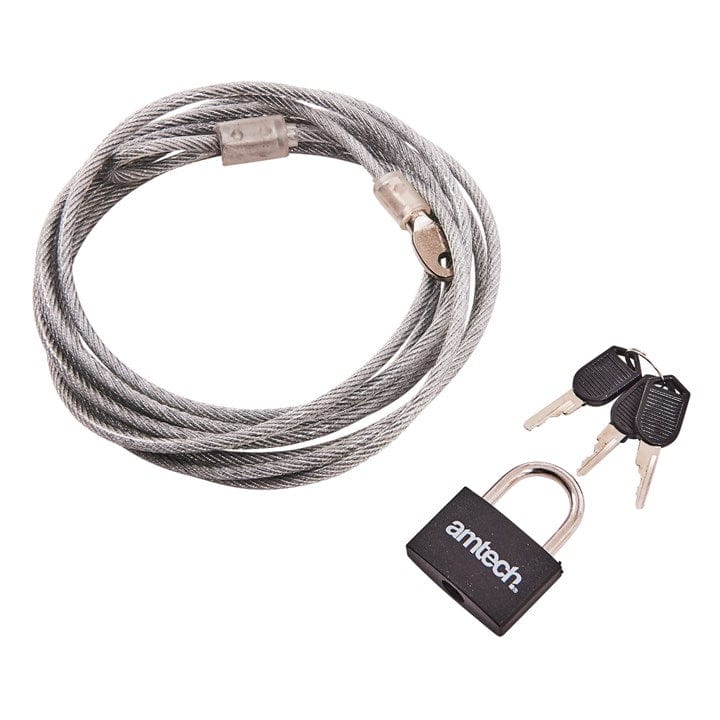 Amtech 3m x 4mm Security Cable & Padlock