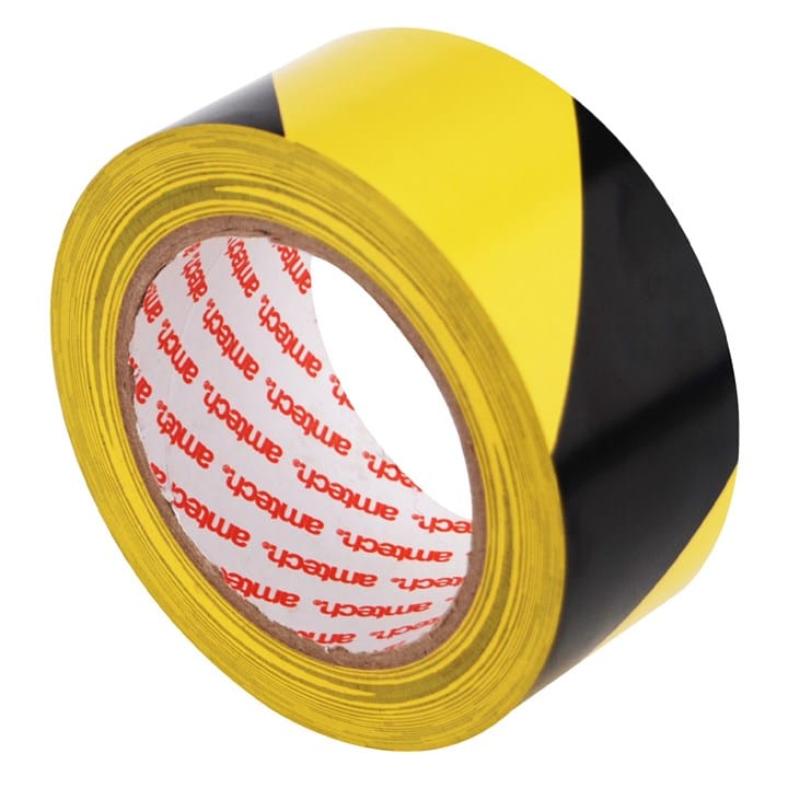 Amtech Roll of PVC hazard warning tape (30mx48mm)