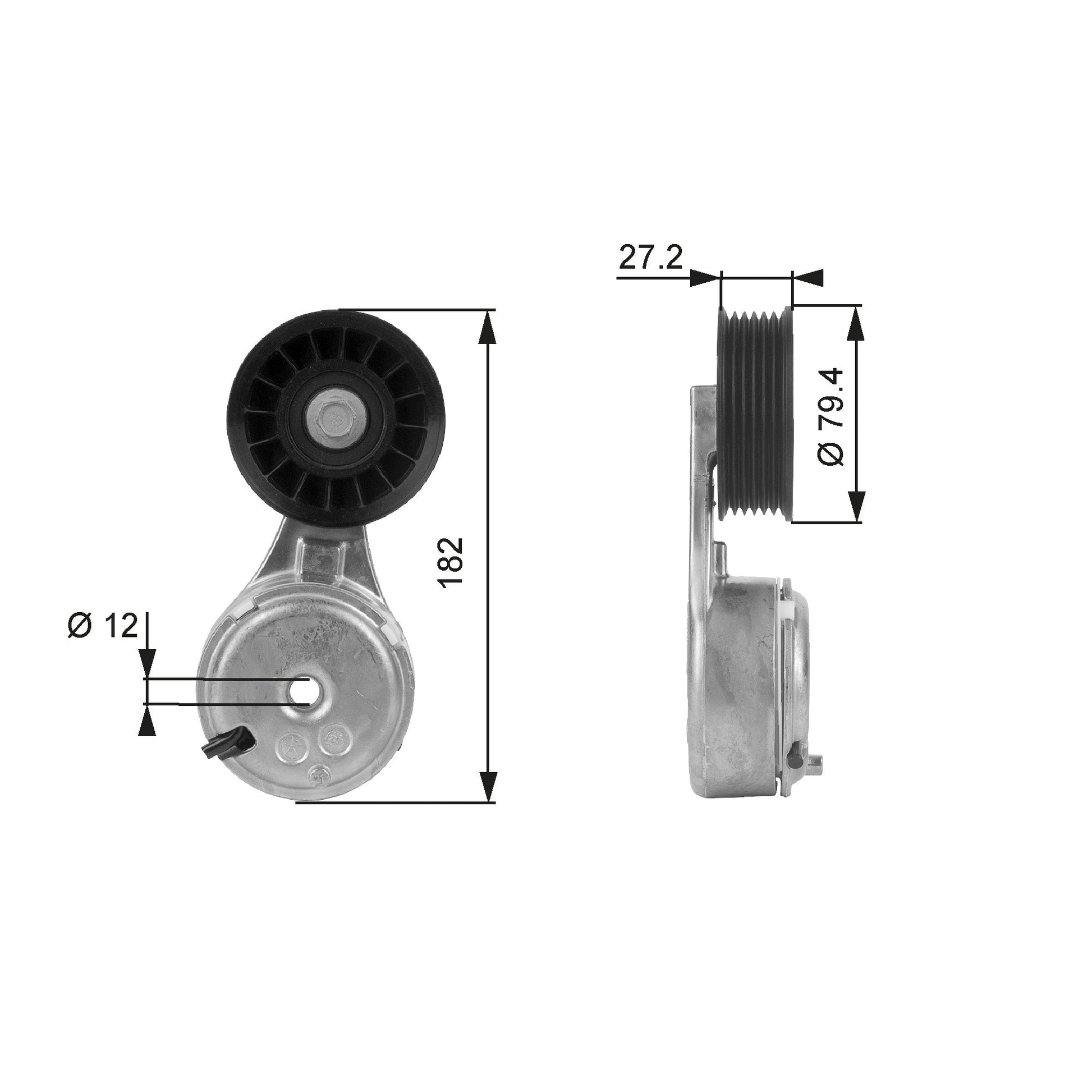 GATES GATT38104 V-Ribbed Belt Tensioner Pulley