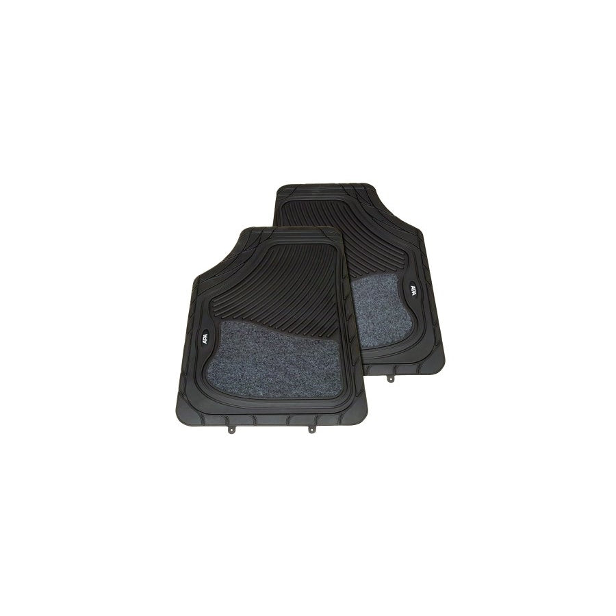 APA 23660 Floor mat set Elastomer, Textile, Front, Quantity: 2, Black