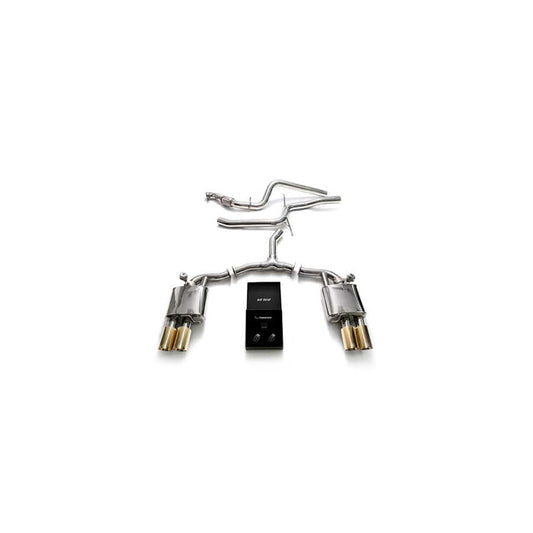 Armytrix AU942-QS11G Valvetronic Exhaust System Audi A4 | A4 Avant 2.0L TFSI B9 2016-2022 with Quad Gold 3.5"