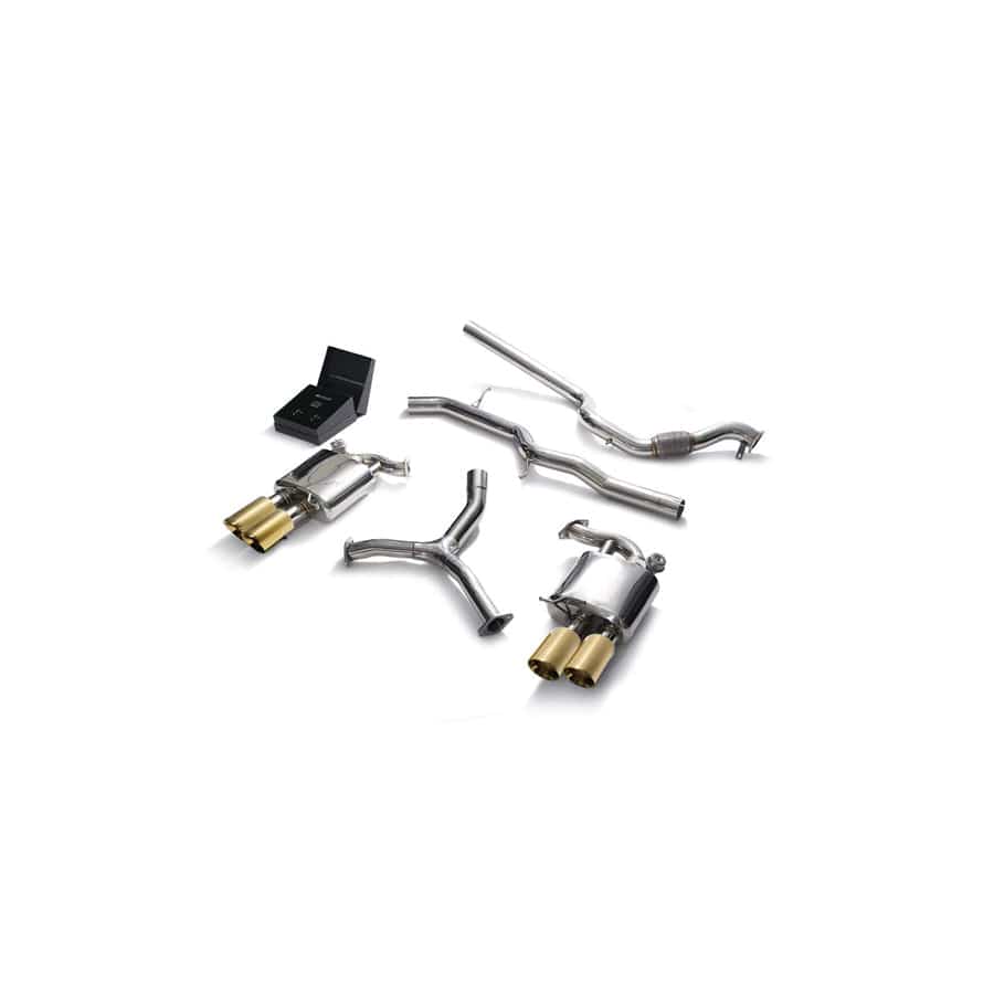 Armytrix AU944-QS11G Valvetronic Exhaust System Audi A4 Quattro 2.0 TFSI 4WD 2016-2022 with Quad Gold 3.5"