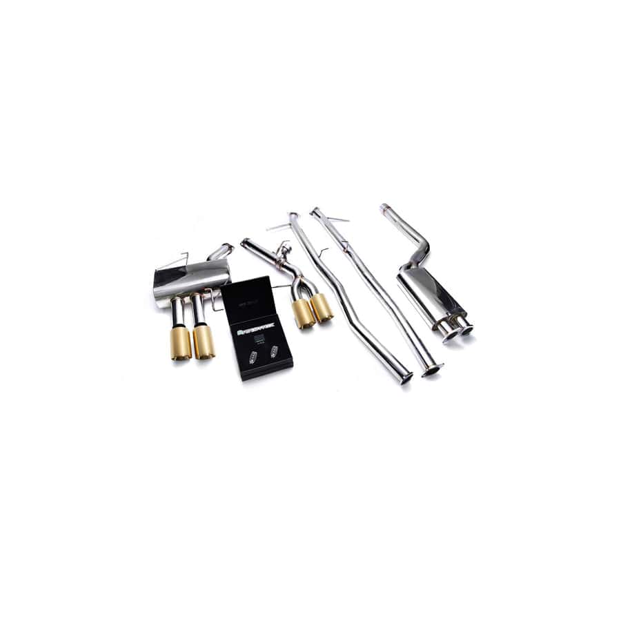 Armytrix BMF12-QS11G Valvetronic Exhaust System BMW 520i | 528i F10 N20B20 2011-2019 with Quad Gold 3.5"